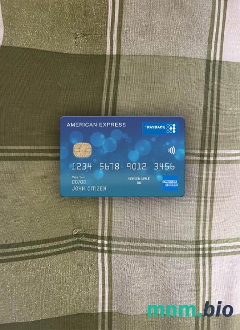 USA First bank of Wiki AMEX payback card wygląd fotograficzny skan PSD + zdjęcie